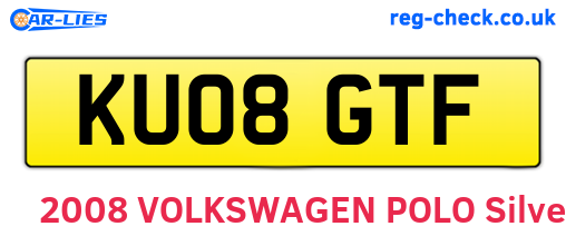 KU08GTF are the vehicle registration plates.