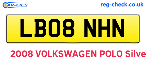 LB08NHN are the vehicle registration plates.