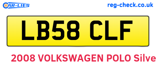 LB58CLF are the vehicle registration plates.