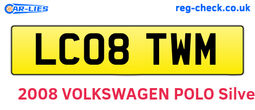 LC08TWM are the vehicle registration plates.