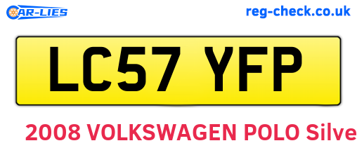 LC57YFP are the vehicle registration plates.