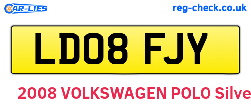 LD08FJY are the vehicle registration plates.