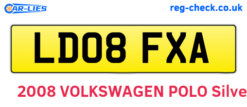 LD08FXA are the vehicle registration plates.