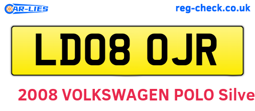LD08OJR are the vehicle registration plates.