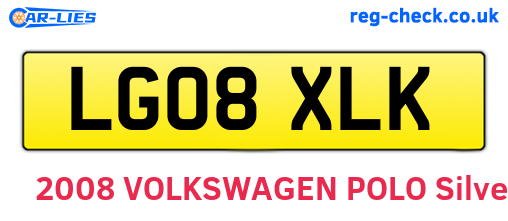LG08XLK are the vehicle registration plates.
