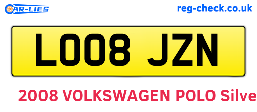 LO08JZN are the vehicle registration plates.