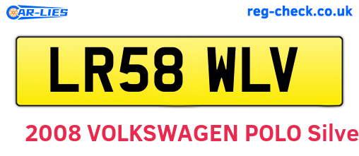 LR58WLV are the vehicle registration plates.