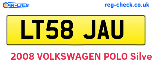 LT58JAU are the vehicle registration plates.