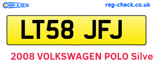 LT58JFJ are the vehicle registration plates.