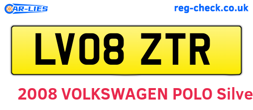 LV08ZTR are the vehicle registration plates.