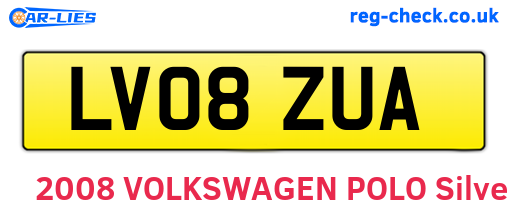 LV08ZUA are the vehicle registration plates.