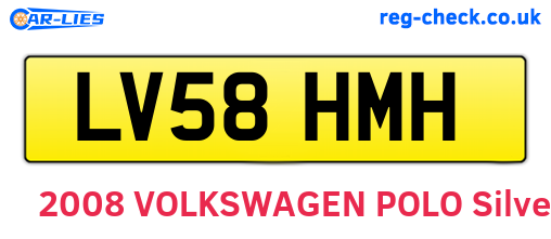 LV58HMH are the vehicle registration plates.