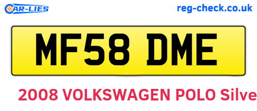 MF58DME are the vehicle registration plates.