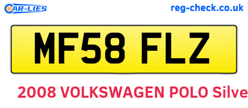 MF58FLZ are the vehicle registration plates.