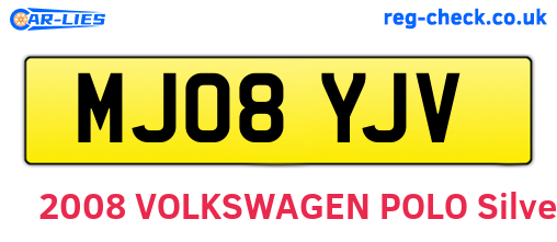 MJ08YJV are the vehicle registration plates.
