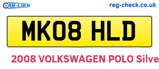 MK08HLD are the vehicle registration plates.