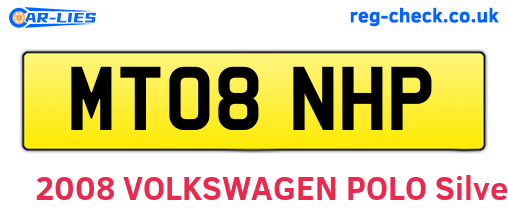 MT08NHP are the vehicle registration plates.