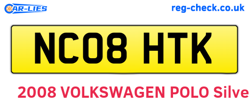 NC08HTK are the vehicle registration plates.