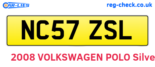 NC57ZSL are the vehicle registration plates.