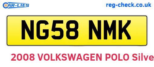 NG58NMK are the vehicle registration plates.
