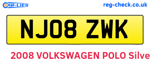 NJ08ZWK are the vehicle registration plates.