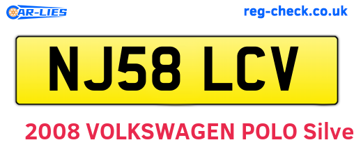 NJ58LCV are the vehicle registration plates.