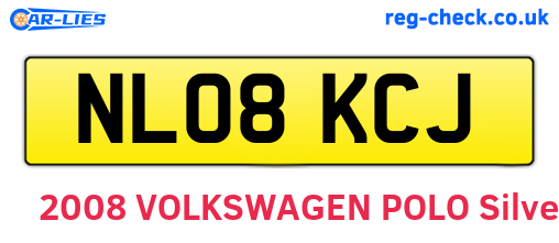 NL08KCJ are the vehicle registration plates.