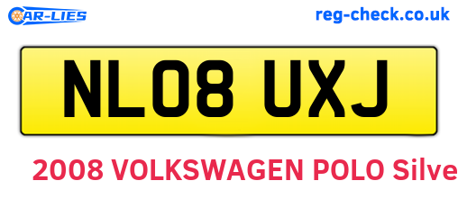 NL08UXJ are the vehicle registration plates.
