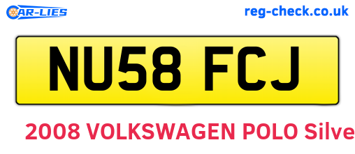 NU58FCJ are the vehicle registration plates.