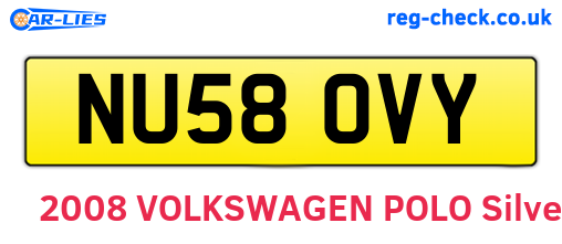 NU58OVY are the vehicle registration plates.