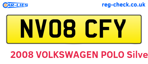 NV08CFY are the vehicle registration plates.