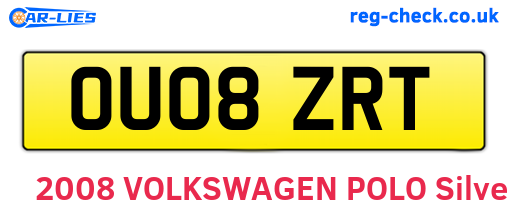 OU08ZRT are the vehicle registration plates.