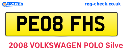 PE08FHS are the vehicle registration plates.