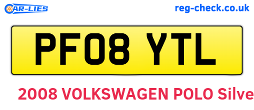 PF08YTL are the vehicle registration plates.