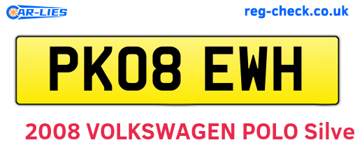 PK08EWH are the vehicle registration plates.