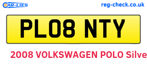 PL08NTY are the vehicle registration plates.
