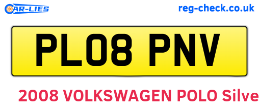 PL08PNV are the vehicle registration plates.