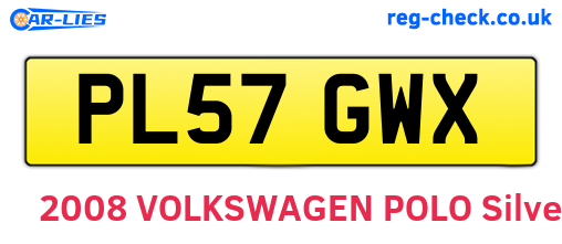PL57GWX are the vehicle registration plates.