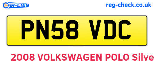 PN58VDC are the vehicle registration plates.