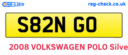 S82NGO are the vehicle registration plates.