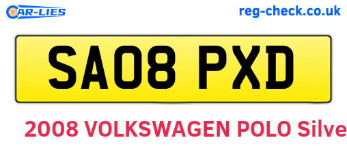 SA08PXD are the vehicle registration plates.