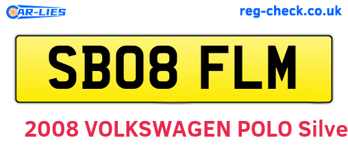 SB08FLM are the vehicle registration plates.