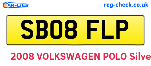 SB08FLP are the vehicle registration plates.