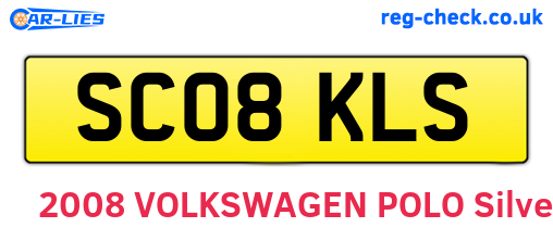 SC08KLS are the vehicle registration plates.