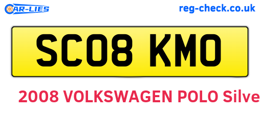 SC08KMO are the vehicle registration plates.