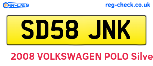 SD58JNK are the vehicle registration plates.