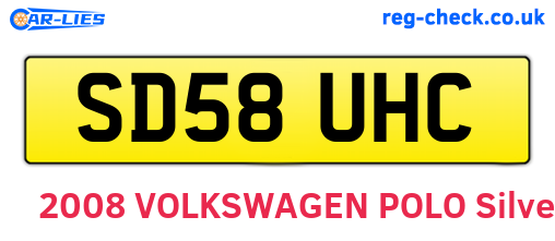 SD58UHC are the vehicle registration plates.