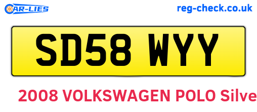 SD58WYY are the vehicle registration plates.