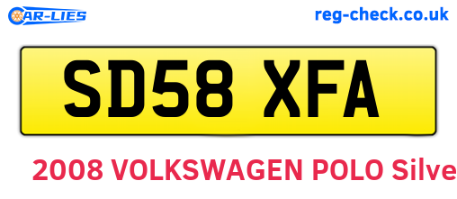SD58XFA are the vehicle registration plates.