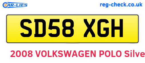 SD58XGH are the vehicle registration plates.